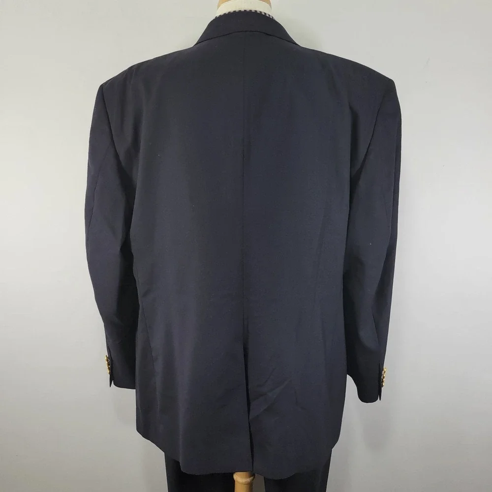 JOS A BANK Men's Sport Coat Blazer Two Golden Button Navy Twill‎ Wool Size 40R